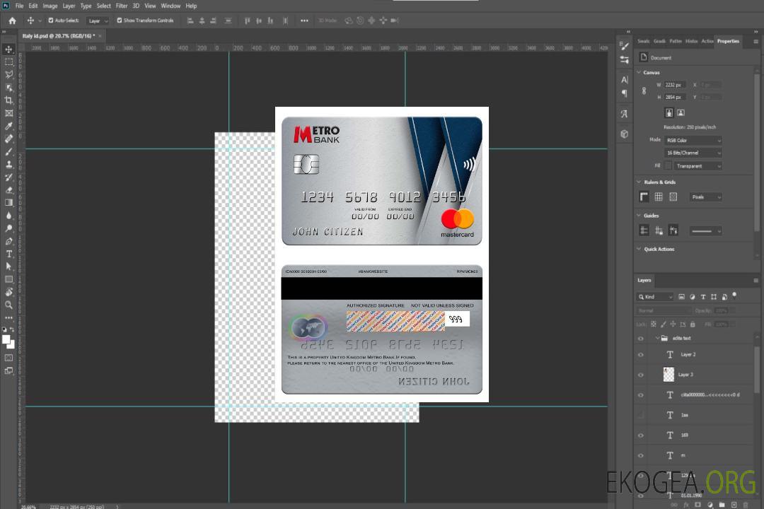 Mastercard de la Metro Bank du Royaume-Uni template Mastercard de la Metro Bank du Royaume-Uni template